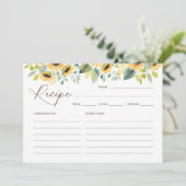 Zonnebloem Vrijgezellenfeest Recipkaart Kaart (Staand voorkant)