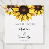 Zonnebloem Vrijgezellenfeest Rustic Kraft Bedankjes Labels (Voorkant)