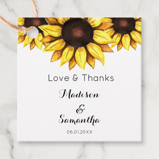 Zonnebloem Vrijgezellenfeest Rustic Kraft Bedankjes Labels (Voorkant)