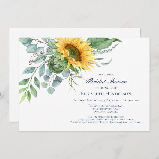 Zonnebloem Vrijgezellenfeest rustiek Kaart (Voorkant / Achterkant)