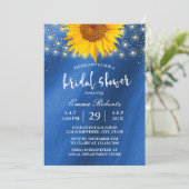 Zonnebloem Vrijgezellenfeest String Lights Navy Bl Kaart (Staand voorkant)