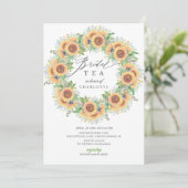 Zonnebloem Vrijgezellenfeest Tea Invitation Kaart (Staand voorkant)