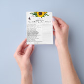 Zonnebloem Vrijgezellenfeest Trivia Flyer (Hand)