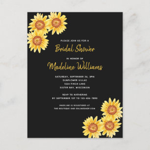 Zonnebloem Vrijgezellenfeest Uitnodiging Briefkaart