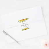 Zonnebloem Vrijgezellenfeest Vierkante Sticker (Envelop)