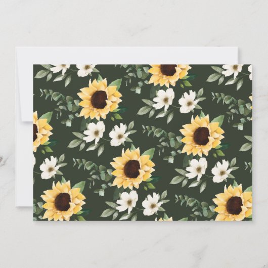 Zonnebloem Vrijgezellenfeest voor weduwschap Kaart (Achterkant)