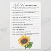 Zonnebloem vrijgezellenfeest Wat zei de bruidegom (Voorkant)