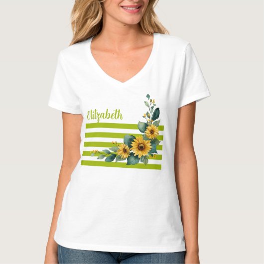 Zonnebloem vrolijk T-shirt (Voorkant)