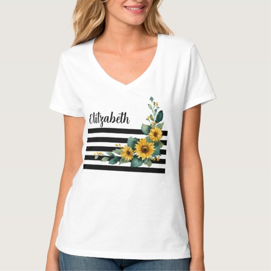 Zonnebloem vrolijk t-shirt (Voorkant)