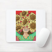 Zonnebloem Vrouw — Bloom! Muismat (Met muis)