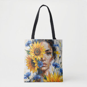 Zonnebloem Vrouw Tote Bag