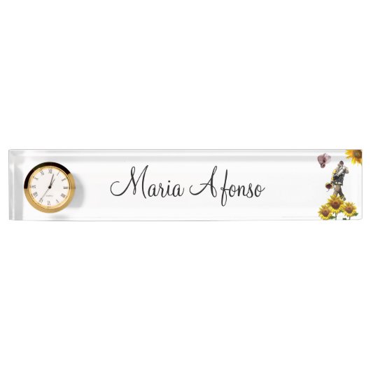 Zonnebloem, vuurwerk, naamplaat naambordje (Voorkant)