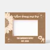 Zonnebloem waar dromen komen echt nieuw thuis gegraveerde lijstjes (Voorkant)