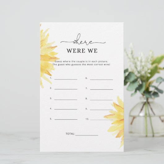 Zonnebloem Waar waren we vrijgezellenfeest? (Staand voorkant)