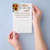 Zonnebloem Waar was het koppel? Shower Spelkaart Flyer (Hand)
