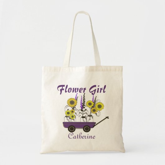 Zonnebloem Wagon Bloemenmeisje Tote Bag (Voorkant)