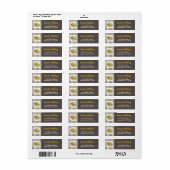 Zonnebloem, Wagon Wheel Bruidsuitnodiging Adressee Etiket (Full Sheet)