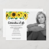 Zonnebloem wake viering van het leven | BW foto Kaart (Voorkant / Achterkant)