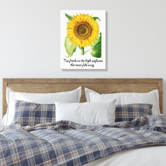 Zonnebloem Wall Art Canvas Bloem Vriend Gift (Insitu (Slaapkamer))