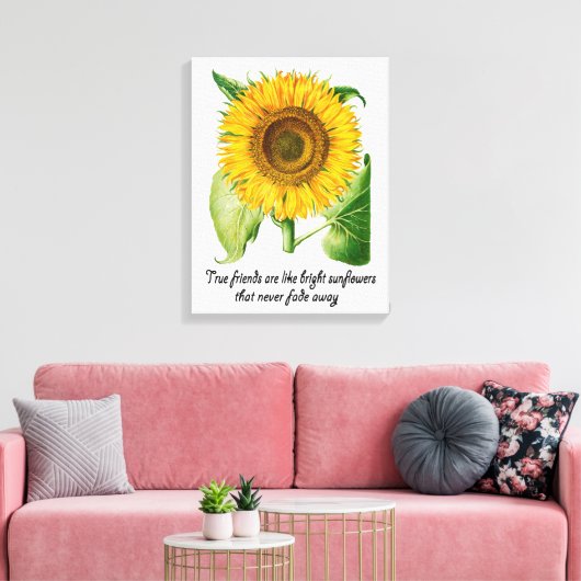 Zonnebloem Wall Art Canvas Bloem Vriend Gift (Insitu (Woonkamer))
