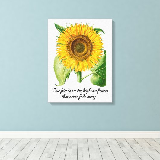 Zonnebloem Wall Art Canvas Bloem Vriend Gift (Insitu (Houten vloer))