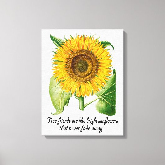 Zonnebloem Wall Art Canvas Bloem Vriend Gift (Voorkant)