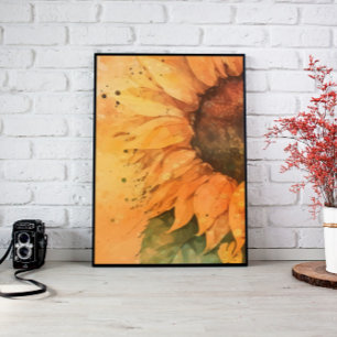 Zonnebloem Wall Art Decor, Waterverf Canvas