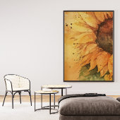 Zonnebloem Wall Art Decor, Waterverf Canvas