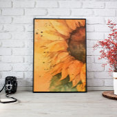 Zonnebloem Wall Art Decor, Waterverf Canvas Afdruk