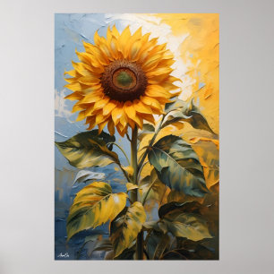 Zonnebloem   Wall Art Poster   Olieverfschilderij