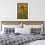 Zonnebloem Wall Art - Rustieke Botanische Huis Canvas Afdruk (Insitu (Slaapkamer))