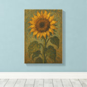  Zonnebloem Wall Art - Rustieke Botanische Huis Canvas Afdruk (Insitu (Houten vloer))