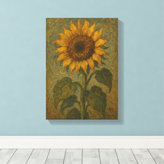  Zonnebloem Wall Art - Rustieke Botanische Huis Canvas Afdruk (Insitu (Houten vloer))