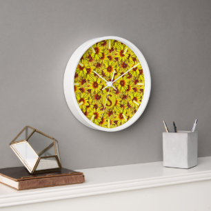 Zonnebloem Wandklok