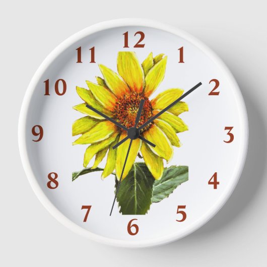 Zonnebloem Wandklok (Voorkant)