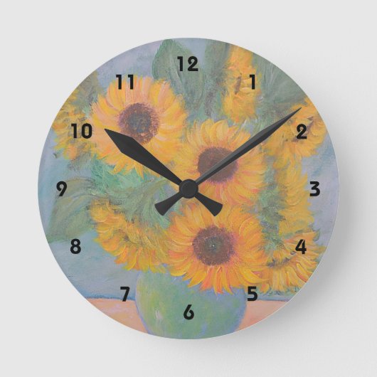 Zonnebloem Wandklok (Voorkant)