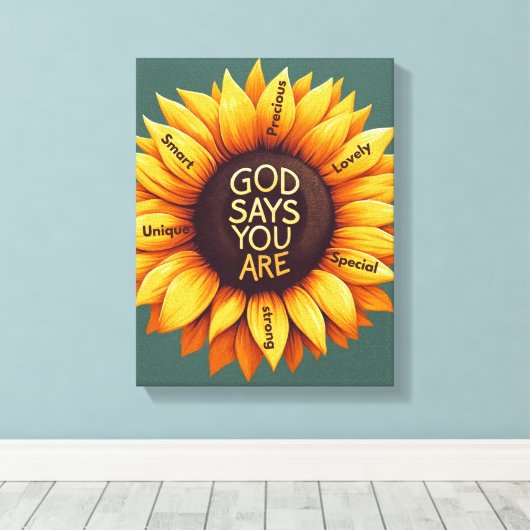 Zonnebloem wandkunst - Motiverend Canvas Afdruk (Insitu (Houten vloer))