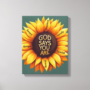Zonnebloem wandkunst - Motiverend Canvas Afdruk