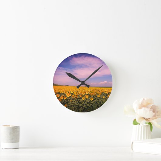 Zonnebloem Wandsluiting Ronde Klok (Huis)