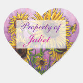 Zonnebloem Warmteboekjes Hart Sticker (Voorkant)