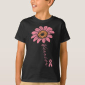 Zonnebloem Warrior Roze Lint Borstkanker Awaren T-shirt (Voorkant)
