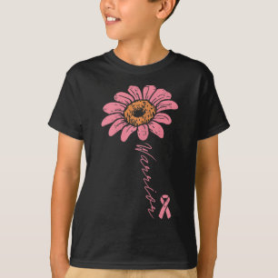 Zonnebloem Warrior Roze Lint Borstkanker Awaren T-shirt