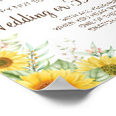Zonnebloem wasknijper bruiloftsborrel spelbord poster (Hoek)