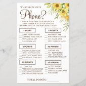 Zonnebloem Wat is er op je telefoon Shower game ca Flyer (Voorkant)