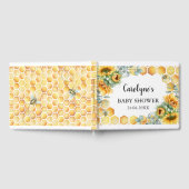 Zonnebloem Wat zal Baby Baby shower worden Gastenboek (Volledig)