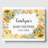 Zonnebloem Wat zal Baby Baby shower worden Gastenboek (Voorkant)