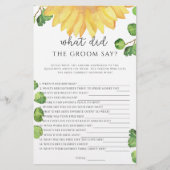 Zonnebloem Wat zei de bruidegom tegen het bruidssp (Voorkant)