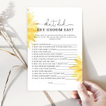 Zonnebloem Wat zei de bruidegom tegen het bruidssp<br><div class="desc">Minimalistische waterverf zonnebloem "Wat zei de groom" vrijgezellenfeest spel. Gelijke games zijn beschikbaar.</div>