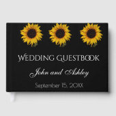 Zonnebloem Water Droplets bruiloft Gastenboek (Voorkant)