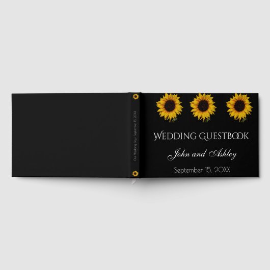 Zonnebloem Water Droplets bruiloft Gastenboek (Volledig)